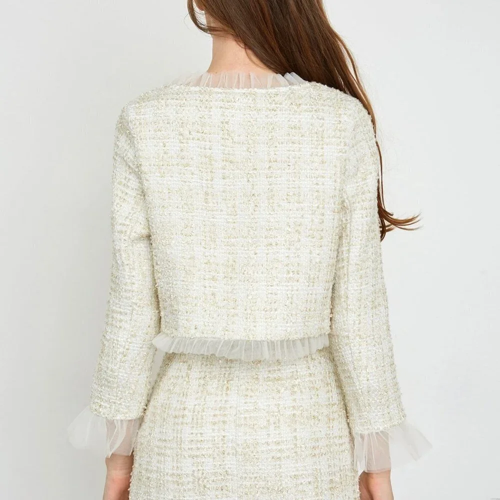 J.ING Kyrah Beige Lace Blazer - Picture 3 of 7